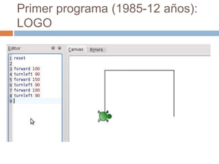 Primer programa (1985-12 años):
LOGO
 