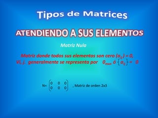 Presentación tipos de matrices | PPTX