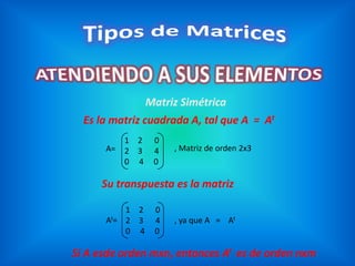Presentación tipos de matrices | PPTX