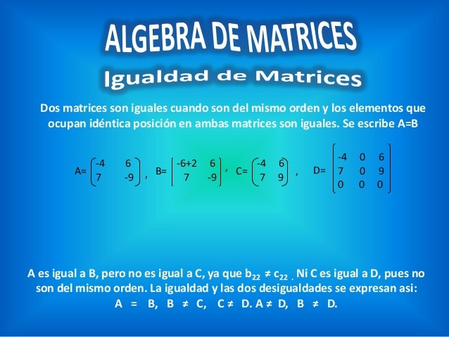 Presentación tipos de matrices