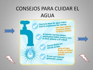 CONSEJOS PARA CUIDAR EL
AGUA
