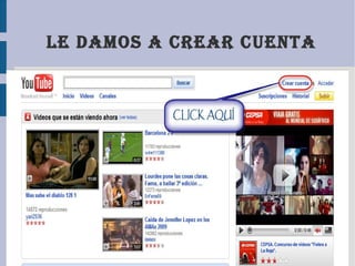 Le damos a crear cuenta 