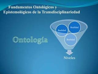 Fundamentos Ontológicos y Epistemológicos de la TransdisciplinariedadOntología