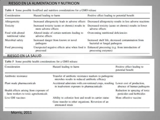 RIESGO EN LA ALIMENTACION Y NUTRICION




RIESGO EN LA SALUD




 Morris, 2011
 