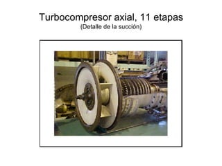 Turbocompresor axial, 11 etapas
        (Detalle de la succión)
 