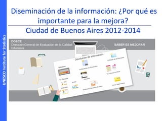 UNESCOInstituteforStatistics
Diseminación de la información: ¿Por qué es
importante para la mejora?
Ciudad de Buenos Aires 2012-2014
 