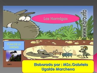 Las Hormigas




PLAN DE LA
  UNIDAD




             EeeEElaborado
                         por : MSc.Gabriela
                   Ugalde Marchena
 