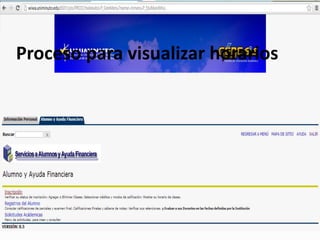 Proceso para visualizar horarios
 