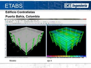 ETABS
Edificio Contratistas
Puerto Bahía, Colombia




                         Diagrama de momentos en alrededor del
  Modelo                 eje X
 