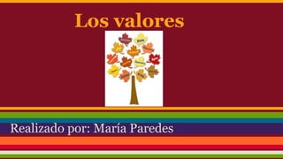 Los valores

Realizado por: María Paredes

 