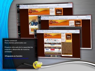 Demo comercial Para clientes potenciales uso Proyecto sitio web de la capacidad de creación y desarrollo de nuestras avilidades • Propuesta en función: http://www.dinerosecreto.com 