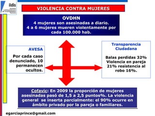 Presentación  sobre violencia de género contra mujeres. ILDIS