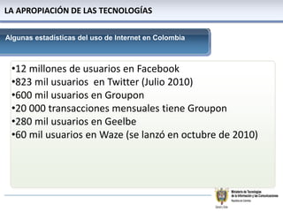 Informe Blue Note –CRC 2011 Evolución y apertura de los ingresos por SVAs en países de Latino América (incluye SMS)% de los ingresos totales2008 - Real2009/10 - ProyectadoSVAsSVAsVozVozLatamColombiaBrasilMéxicoArgentinaLatamColombiaBrasilMéxicoArgentinaFuente:	 Informa Telecoms & Media, Intelligence Centre, 2Q10, CRC, análisis BNMC