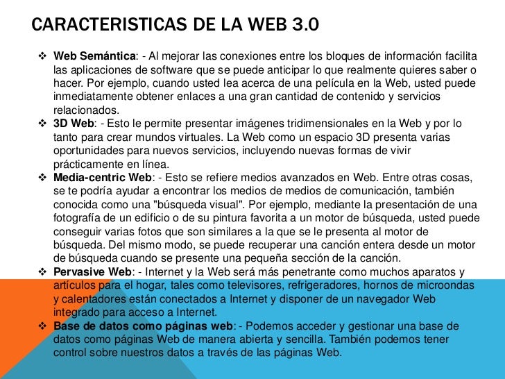 Resultado de imagen para CARACTERISTICAS DE LA WEB 3.0