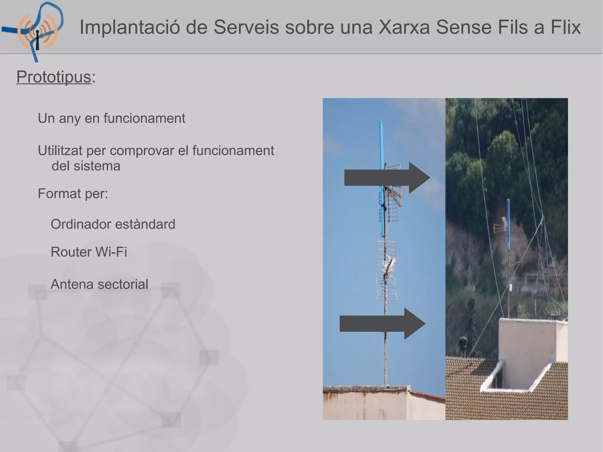 Telefonia interna (VOIP) : Els comptes d'usuari es creen automàtica-ment durant el registre Els usuaris disposen del servei de bústia de veu Manual d'instruccions ... Implantació de Serveis sobre una Xarxa Sense Fils a Flix  
