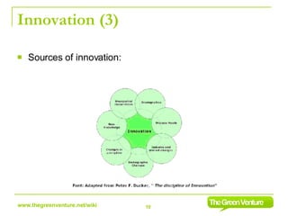 Innovation (3) Sources of innovation: 