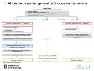 S/ Algorisme de maneig general de la incontinència urinària
*Inclou el tractament amb toxina botulínica
Valorar necessitat...