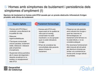 S/ Homes amb símptomes de buidament i persistència dels
símptomes d’ompliment (I)
Opcions de tractament en homes amb STUI ...