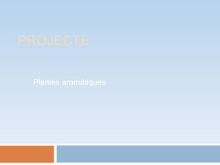 PROJECTE
Plantes aromàtiques
 