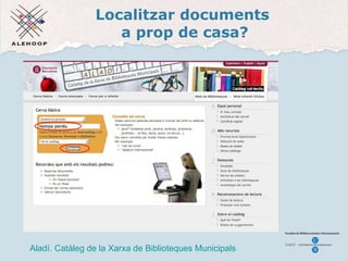Localitzar documents  a prop de casa? Alad í Aladí. Catàleg de la Xarxa de Biblioteques Municipals 