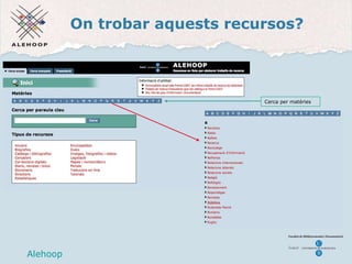 On trobar aquests recursos? Alehoop Alehoop Cerca per mat èries 