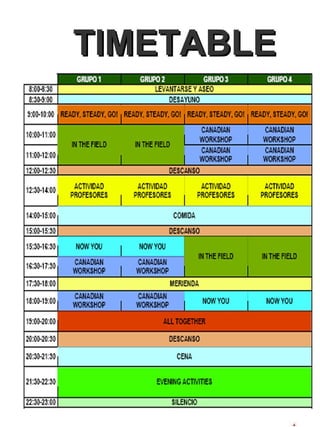 TIMETABLE 