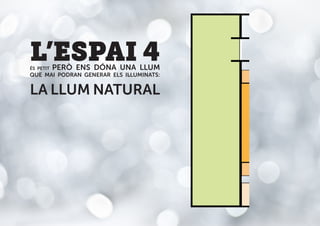 L’ESPAI 4ÉS PETIT PERÒ ENS DÓNA UNA LLUM
QUE MAI PODRAN GENERAR ELS IL·LUMINATS:
LA LLUM NATURAL
 