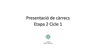 Presentació de càrrecs
Etapa 2 Cicle 1
 