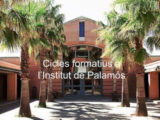 GENERALITAT DE CATALUNYA
DEPARTAMENT D’ENSENYAMENT
INSTITUT DE PALAMÓS
Cicles formatius a
l’Institut de Palamós
 