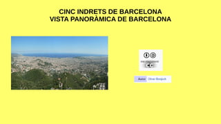 CINC INDRETS DE BARCELONA
VISTA PANORÀMICA DE BARCELONA
 