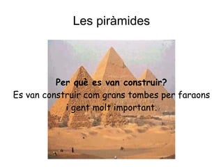 Les piràmides Per què es van construir? 