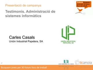 AdhesióempresesCom accedir-hi ... Empreses interessades (TIC i/o finals)Emplenar formulari inscripció web TIC Anoia o e-mail a TIC Anoia abans del proper dia 1 de Juny 2010.www.ticanoia.cat // info@ticanoia.catAdaptar-se a les condicions que es consensuïn en matèria de: 