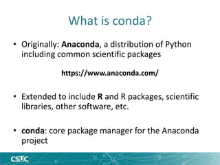 Conda environment system & how to use it on CSUC machines | PPTX ...