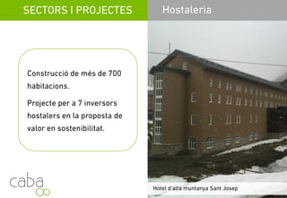 SERVEIS LEED
3.EnergyPerformance
Per al compliment del Prerequisit EAP2 i l’obtenció dePer al compliment del Prerequisit EAP2 i lobtenció de
punts a través de l’EAC1 (fins a 19 punts per a NC)
oferim serveis de simulació avançada amb Energy Plusoferim serveis de simulació avançada amb Energy Plus
i altres softwares de recolzament per a l’anàlisi de
di ió l il l i ió i t i t b l’ bj tiradiació solar, il·luminació interior, etc, amb l’objectiu
de buscar la màxima optimització de les condicions de
confort tèrmic en l’interior d’un edifici.
Servicios para la sostenibilidad
 