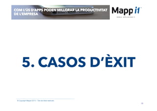 36
© Copyright Mappit 2014 – Tots els drets reservats
COM L’ÚS D’APPS PODEN MILLORAR LA PRODUCTIVITAT
DE L’EMPRESA
5. CASOS D’ÈXIT
 