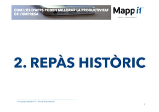 5
© Copyright Mappit 2014 – Tots els drets reservats
COM L’ÚS D’APPS PODEN MILLORAR LA PRODUCTIVITAT
DE L’EMPRESA
2. REPÀS HISTÒRIC
 