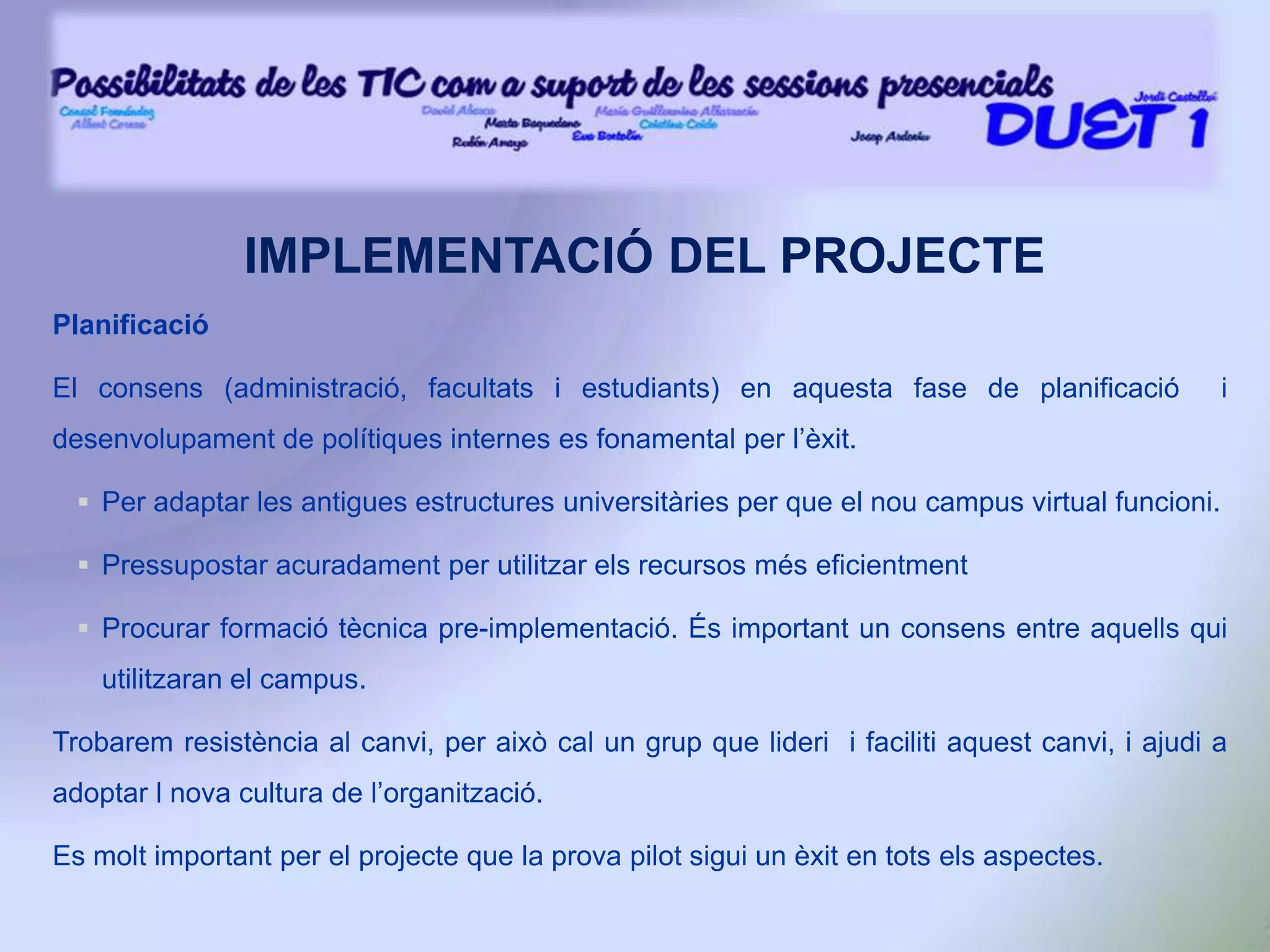 Organitzar sobre 3 eixos: