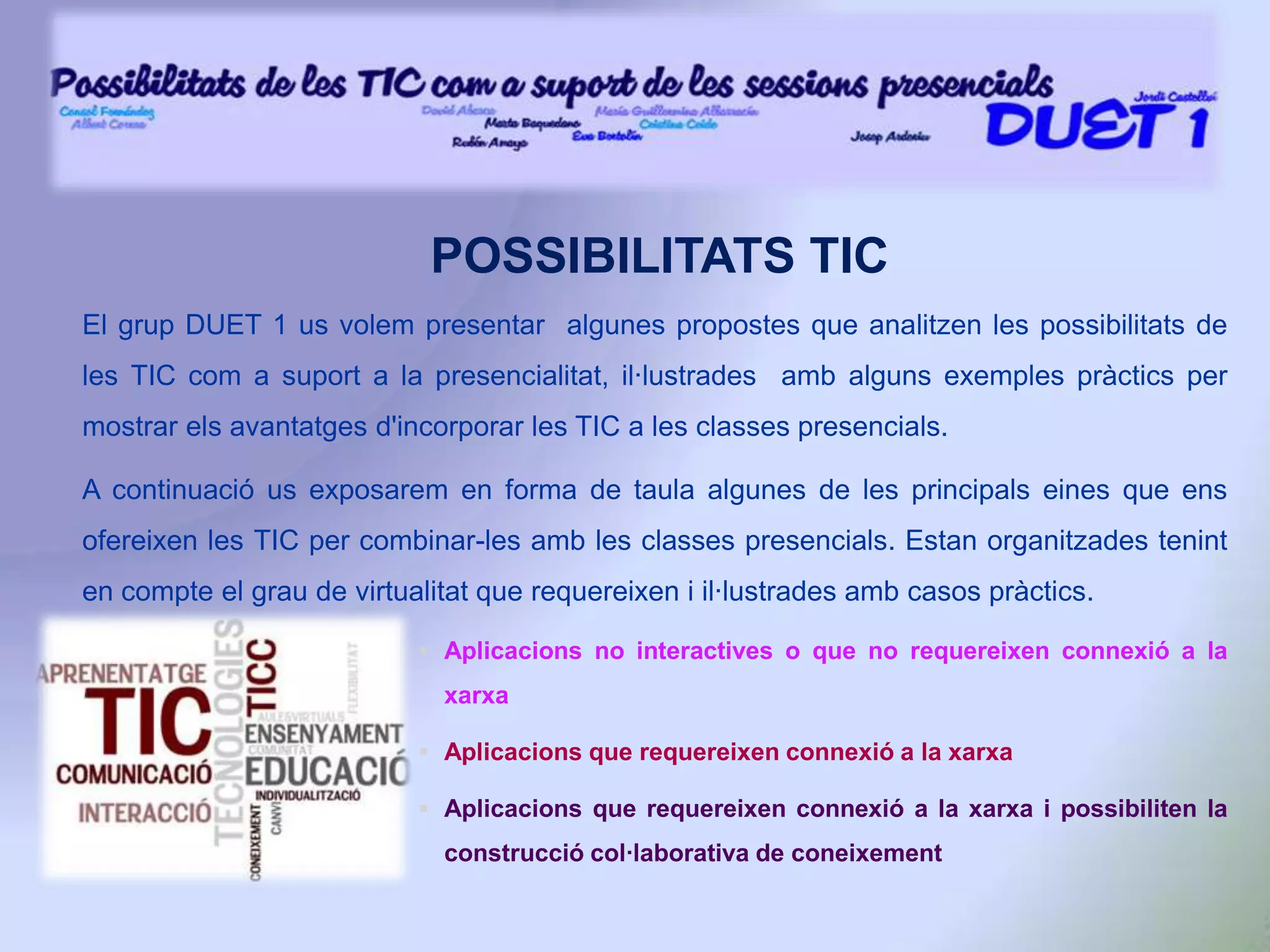 IMPLEMENTACIÓ DEL PROJECTEPlanificacióEl consens (administració, facultats i estudiants) en aquesta fase de planificació  i desenvolupament de polítiques internes es fonamental per l’èxit.  Per adaptar les antigues estructures universitàries per que el nou campus virtual funcioni. Pressupostar acuradament per utilitzar els recursos més eficientmentProcurar formació tècnica pre-implementació. És important un consens entre aquells qui utilitzaran el campus. Trobarem resistència al canvi, per això cal un grup que lideri  i faciliti aquest canvi, i ajudi a adoptar l nova cultura de l’organització.Es molt important per el projecte que la prova pilot sigui un èxit en tots els aspectes. 