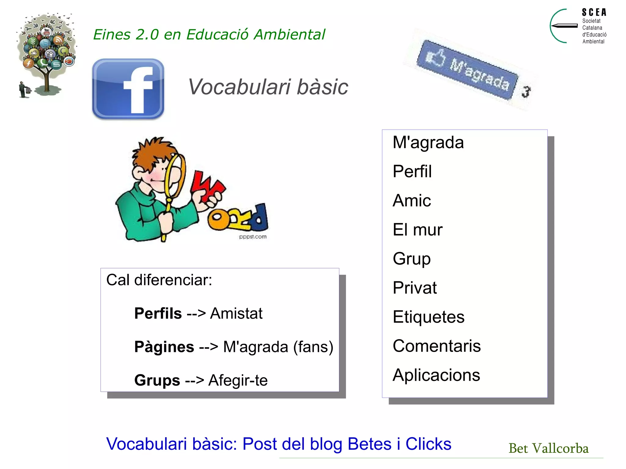 Bet Vallcorba Xarxes socials: les dades Eines 2.0 en Educació Ambiental http://personalizemedia.com 