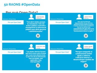 50 RAONS #OpenData
Per què Open Data?
 