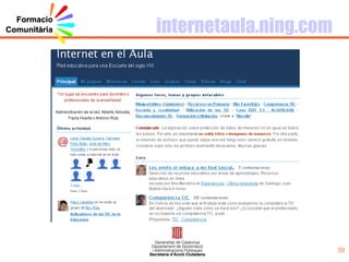 comunidadconecta.ning.com Comunitat de  professionals de la Xarxa de Telecentres a nivell estatal . 181 membres Es donen a conéixer les entitats que hi participen. Celebren dies internacionals i, en alguns casos, conjuntament a través d’un grup de treball. Comparteixen recursos, publicacions, i àlbums de les activitats que es fan. 