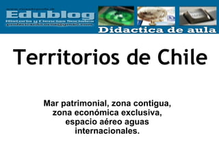 Territorios de Chile Mar patrimonial, zona contigua, zona económica exclusiva, espacio aéreo aguas internacionales. 