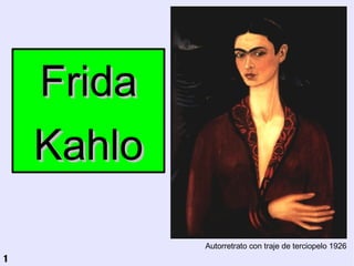 Frida Kahlo Autorretrato con traje de terciopelo 1926 