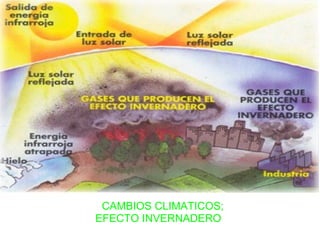          CAMBIOS CLIMATICOS; EFECTO INVERNADERO 