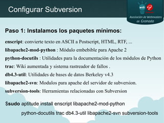 Instalación de Apache+Subversion+Trac en Ubuntu | PPT