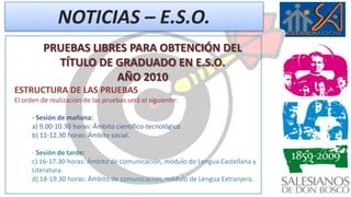 NOTICIAS – E.S.O.Lema del mes:  UNA PALABRA AL OIDO12 alumnos de 2º participan en la Olimpiada Matemática de Emma Castelnouvo. Semana del 22 al 25: se entregan los boletines de notas a los alumnos. 