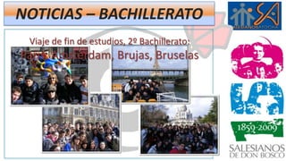 NOTICIAS – BACHILLERATOCURSO ESCOLAR 2010-2011Matriculación en BachilleratoSOLICITUD DE PLAZA A PARTIR DEL DÍA 1 DE FEBREROModalidades:Humanidades y Ciencias SocialesCiencias y Tecnología