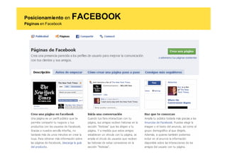 Posicionamiento en    FACEBOOK
Páginas en Facebook
 