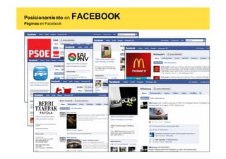 Posicionamiento en    FACEBOOK
Páginas en Facebook
 
