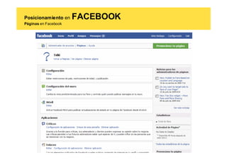 Posicionamiento en    FACEBOOK
Páginas en Facebook
 
